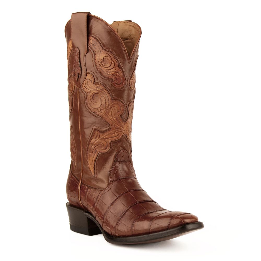 Ferrini | Men's Stallion - American Alligator-Cognac