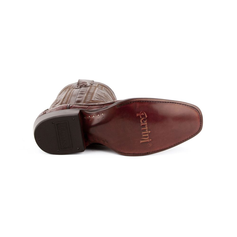 Ferrini | Men's Stallion - American Alligator-Chocolate