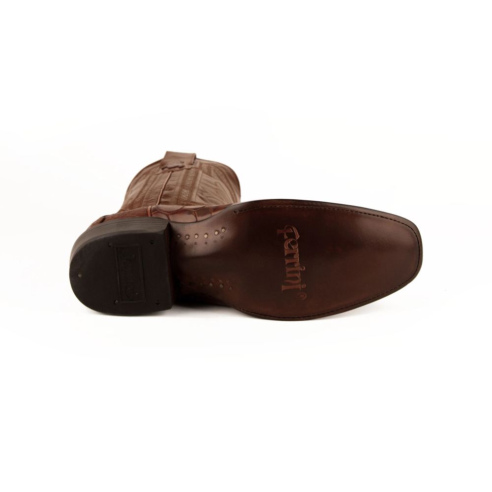 Ferrini | Men's Stallion - American Alligator-Cognac